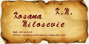 Kosana Milošević vizit kartica